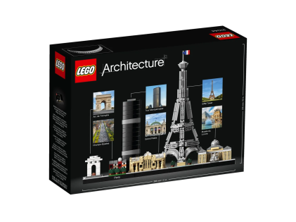 LEGO 21044 Parigi, 649 pezzi, con Torre Eiffel e Museo del Louvre, Modellismo Monumenti, Set da Collezione Skyline