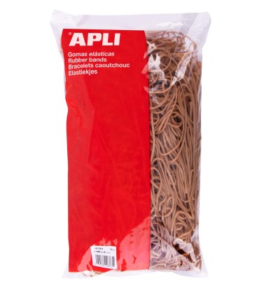 Fasce Elastiche Apli Ø 140 x 2mm - Contenuto 1kg - Grande Elasticità e Resistenza - 70% Gomma Naturale