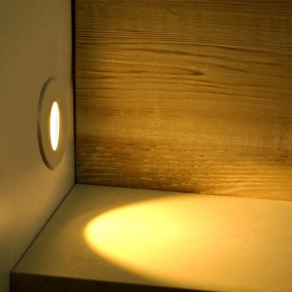 V-TAC Faretto LED Segnapasso Rotondo Montaggio a Incasso 3W Colore Bianco 4000K IP20