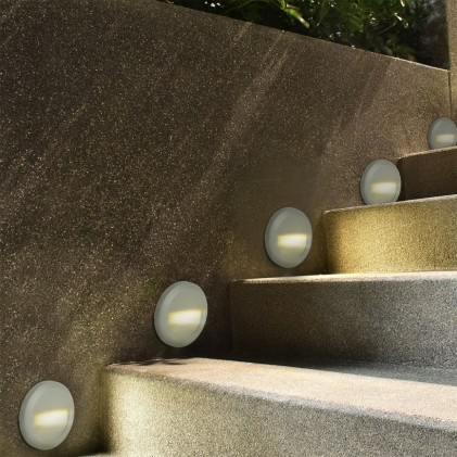 V-TAC Faretto LED Segnapasso Rotondo Montaggio a Plafone 2W Colore Bianco 3000K IP65