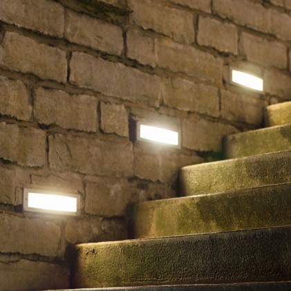 V-TAC Faretto LED Segnapasso Rettangolare Montaggio a Plafone 3W Colore Bianco 4000K IP65