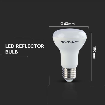 V-TAC PRO Lampadina LED Chip Samsung E27 8,5W R63 4000K