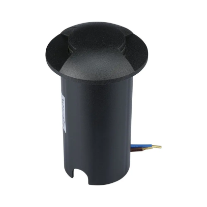 V-TAC Faretto LED Segnapasso Rotondo da Incasso 1W in Alluminio Nero 6400K IP67