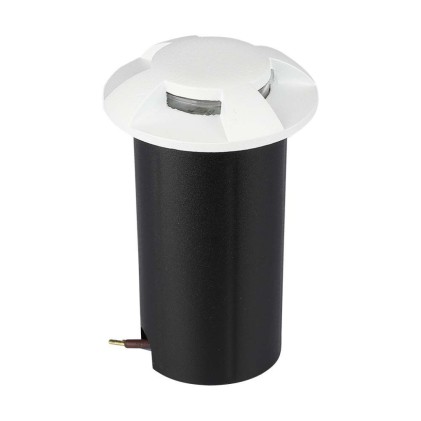 V-TAC Faretto LED Segnapasso a Cilindro da Interramento 1W con 4 Fasci Luminosi Colore Bianco 12V 3000K IP67 Driver non Incluso