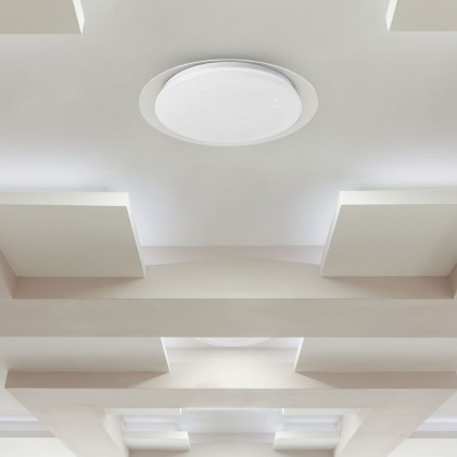 V-TAC Plafoniera LED Rotonda 40W con Telecomando Cambia Colore 3 in 1 Effetto Stellato d: 400mm h: 70mm Dimmerabile