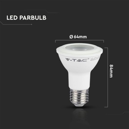 V-TAC PRO Lampadina LED Chip Samsung E27 5,8W PAR20 6500K