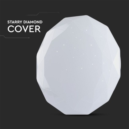 V-TAC Plafoniera LED Rotonda 40W con Telecomando Cambia Colore 3 in 1 a Diamante d: 388mm h: 75mm Dimmerabile