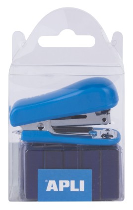 Cucitrice tascabile Apli - Misura 56mm - N. 10 punti - Confezione con 1 cucitrice e 2000 punti dello stesso colore