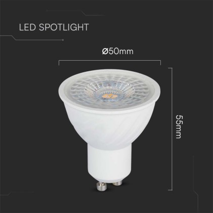 V-TAC Faretto LED Chip Samsung GU10 6W 38° 6400K