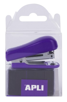 Cucitrice tascabile Apli Lila - Misura 56 mm per n. 10 punti - Include 2000 punti dello stesso colore - Facile da usare e trasportare - Ideale per la scuola e la casa