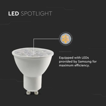 V-TAC PRO Faretto LED Chip Samsung GU10 6W 10&deg; 3000K