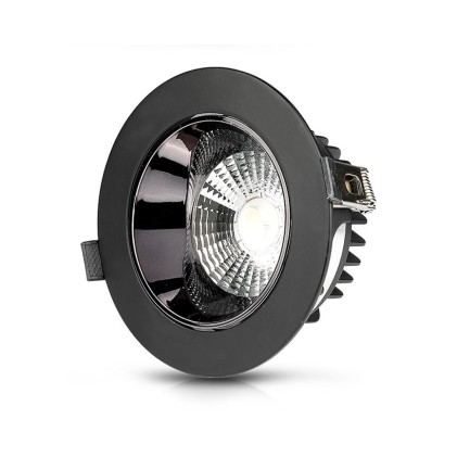 V-TAC PRO Faretto LED Chip Samsung da Incasso Rotondo LED COB 20W Riflettore Orientabile Colore Nero 6400K