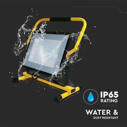 V-TAC PRO Faro LED da Cantiere Chip Samsung 100W G2 Colore Nero Cavo da 3m Spina UE 4000K