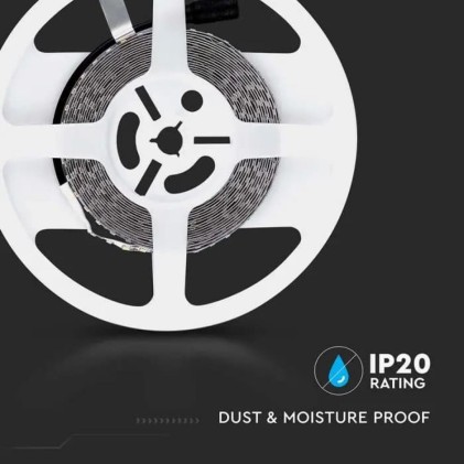 V-TAC Strip LED SMD3528 8W/m 5m 120 LED/m 12V 3000K IP20 8mm