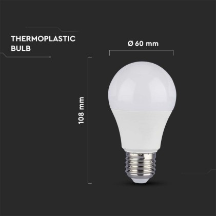 V-TAC PRO Lampadina LED Chip Samsung E27 9W A60 3000K