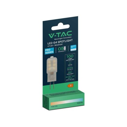 V-TAC PRO Faretto LED Chip Samsung G4 T10 1,1W 3000K