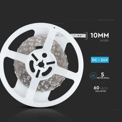 V-TAC Strip LED SMD5050 10W/m 5m 60 LED/m 24V 6500K IP20 10mm