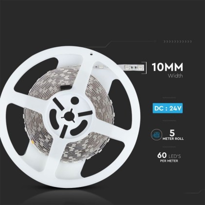 V-TAC Strip LED SMD5050 10W/m 5m 60 LED/m 24V 4000K IP20 10mm