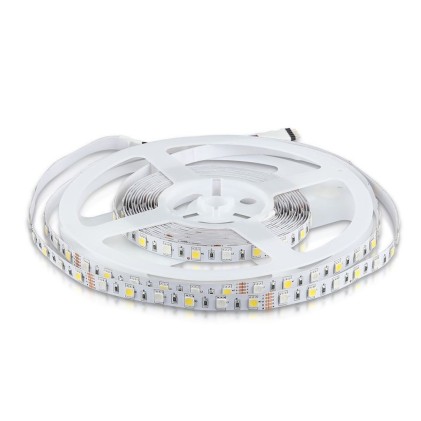 V-TAC Strip LED SMD5050 8W/m 5m 60 LED/m 12V RGB + 4000K IP20 10mm