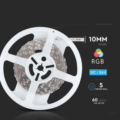 V-TAC Strip LED SMD5050 7W/m 10m 60 LED/m 24V RGB IP20 10mm