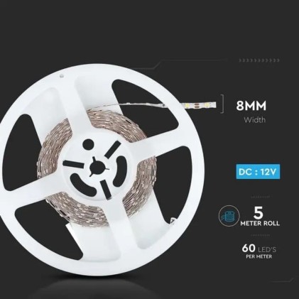 V-TAC Strip LED SMD2835 7,5W/m 10m 120 LED/m 6500K 24V IP20 10mm