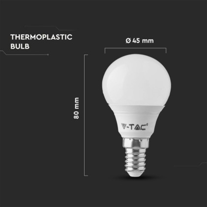 V-TAC Lampadina LED E14 4,5W P45 4000K (Box 6 pezzi)