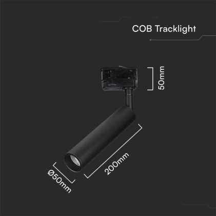 V-TAC Faretto LED da Binario Chip Samsung 15W Colore Nero 4000K