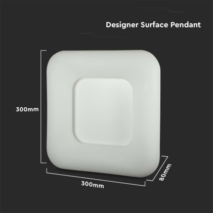 V-TAC Plafoniera LED Quadrata 26W con Telecomando Cambio Colore 3 in 1 Corpo Bianco l: 30cm h: 8cm Dimmerabile