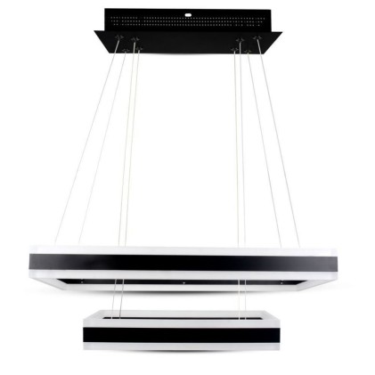 V-TAC 115W Soft Light Chandelier Dimmable Black 3000K