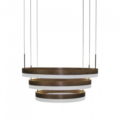 V-TAC Lampadario LED a Sospensione con 3 Cerchi 92W in Metallo Colore Caffè 3000K Triac Dimmerabile
