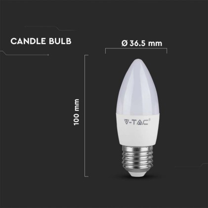 V-TAC Lampadina LED E27 4,5W Candela 6500K