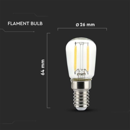 V-TAC Lampadina LED E14 2W ST26 Filamento 6500K