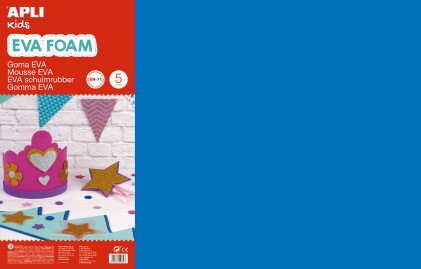 Apli Gomma Eva Blu 600x400 - 5 Fogli di Schiuma Morbida e Flessibile per Bricolage e Decorazione
