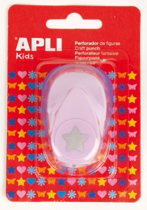 Perforatore di carta a forma di stella Apli - Figura da 16 mm - Alta qualit&agrave; per carta, cartone e cartoncino - Deposito scarti di carta - Doppio uso per decorazioni - Ideale per artigianato e decorazioni - Colore argento