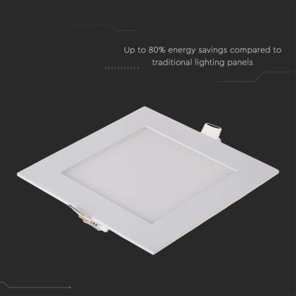 V-TAC Mini Pannello LED 12W Montaggio ad Incasso Quadrato 4000K