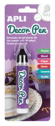 Apli Metallic 3D Gel Marker - 25ml - Personalizza facilmente Regali, Oggetti, Biglietti, Dettagli, Foto, Cartelle - Colore Bianco Perlato