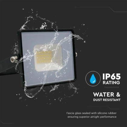 V-TAC Faro LED SMD 20W E-Series G2 Colore Nero 3000K IP65