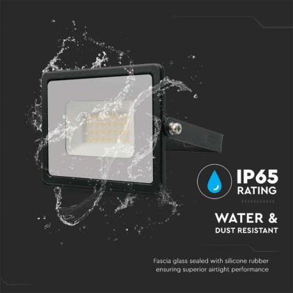 V-TAC Faro LED SMD 30W E-Series G2 Colore Nero 4000K IP65