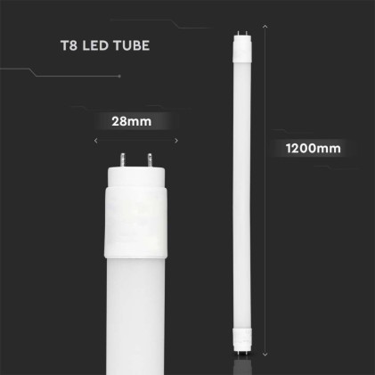 V-TAC Tubo LED T8 18W G13 120cm in Nanoplastica 4000K
