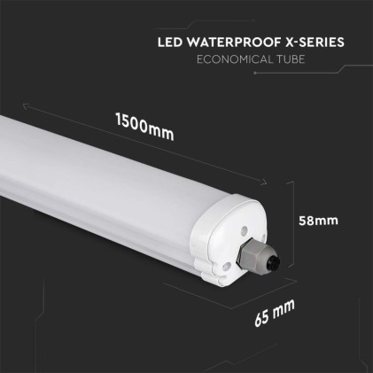 V-TAC Plafoniera LED Impermeabile 32W 160LM/W X-Series 150cm 6400K IP65