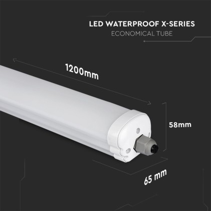 V-TAC Plafoniera LED Impermeabile 24W 160LM/W X-Series 120cm 6400K IP65