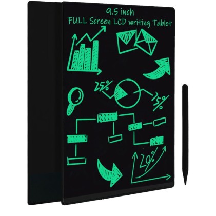 Leotec Nine Lavagna digitale LCD da 9,5" con inchiostro elettronico - Nessuna luce blu - Pulsante di blocco - Penna magnetica - Colore nero