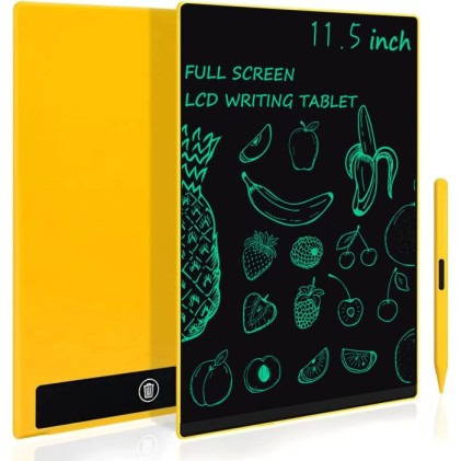 Leotec Eleven Lavagna digitale LCD da 11,5" con inchiostro elettronico - Senza luce blu - Pulsante di blocco - Penna magnetica - Colore giallo