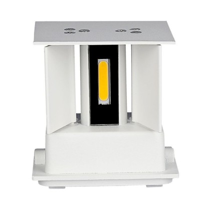 V-TAC Lampada LED da Muro Quadrata Doppio LED COB 5W 140LM/W Colore Bianco Satinato Fascio Luminoso Regolabile 3000K IP65