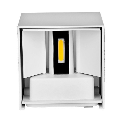 V-TAC Lampada LED da Muro Quadrata Doppio LED COB 5W 140LM/W Colore Bianco Satinato Fascio Luminoso Regolabile 3000K IP65