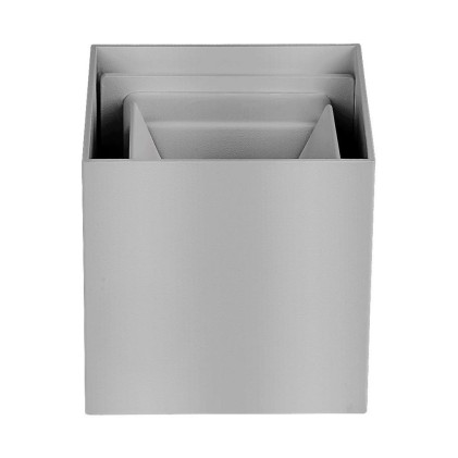 V-TAC Lampada LED da Muro Quadrata Doppio LED COB 5W 140LM/W Colore Grigio Satinato Fascio Luminoso Regolabile 3000K IP65