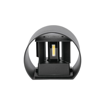 V-TAC Lampada LED da Muro Arrotondata Doppio LED COB 5W 140LM/W Colore Nero Satinato Fascio Luminoso Regolabile 3000K IP65