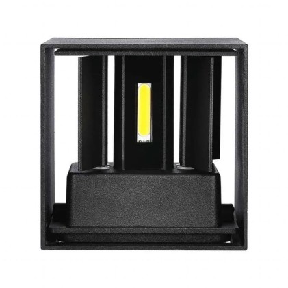 V-TAC Lampada LED da Muro Quadrata Doppio LED COB 5W 140LM/W Colore Nero Satinato Fascio Luminoso Regolabile 4000K IP65