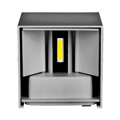 V-TAC Lampada LED da Muro Quadrata Doppio LED COB 5W 140LM/W Colore Grigio Satinato Fascio Luminoso Regolabile 4000K IP65