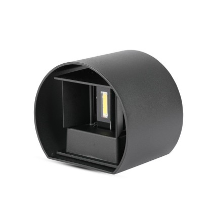 V-TAC Lampada LED da Muro Arrotondata Doppio LED COB 5W 140LM/W Colore Nero Satinato Fascio Luminoso Regolabile 4000K IP65